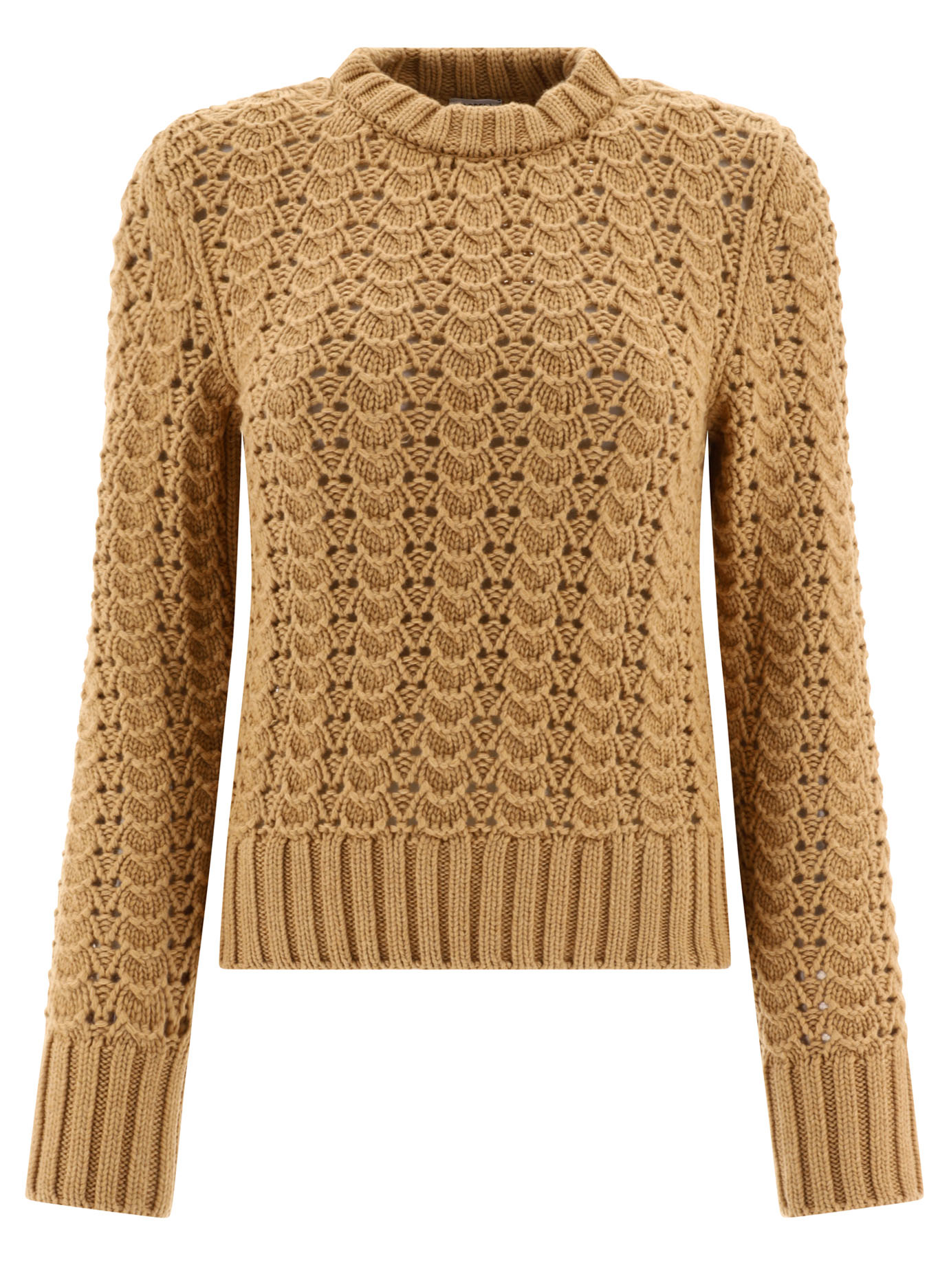 Maglione girocollo in maglia pointelle
